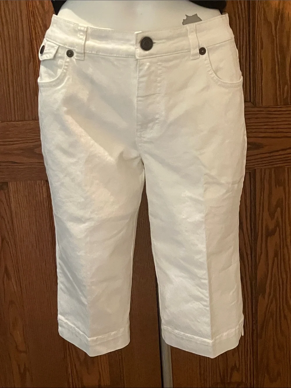Land’s End white denim cotton Bermuda shorts/capris MP